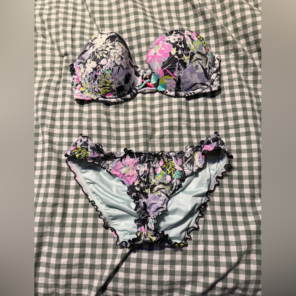 Victoria's Secret Black and White Patterned Bikini